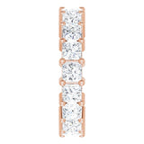 10K Gold Square Natural Diamond Shared-Prong Eternity Band – 3.25x3.25 mm Stones - Rose Gold - view 4