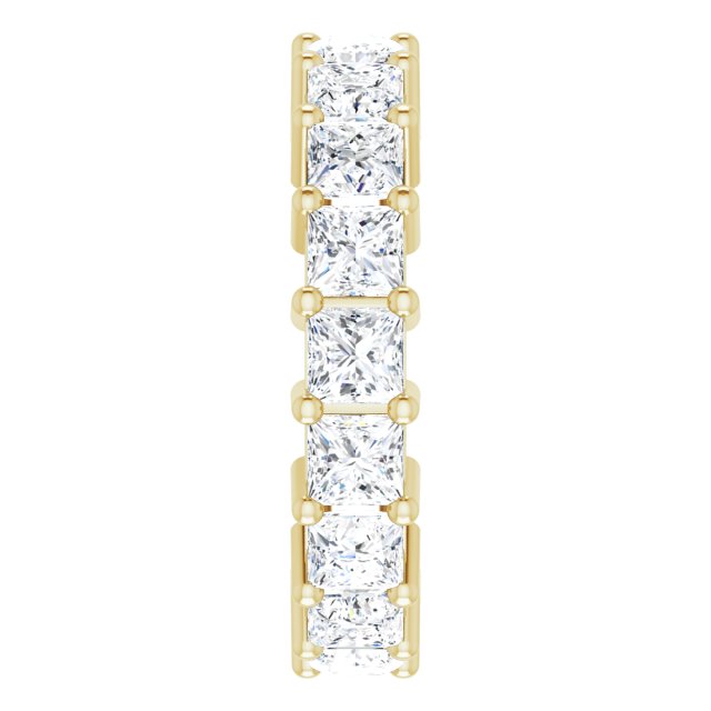 10K Gold Square Natural Diamond Shared-Prong Eternity Band – 3.25x3.25 mm Stones - Yellow Gold - view 4