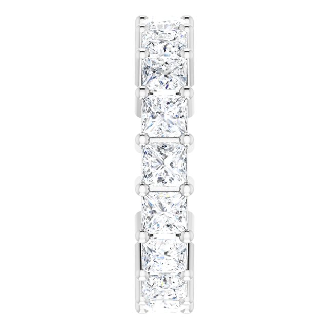 10K Gold Square Natural Diamond Shared-Prong Eternity Band – 3.25x3.25 mm Stones - White Gold - view 4