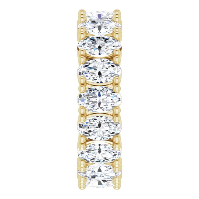 10K Gold Oval Lab-Grown Diamond Shared-Prong Eternity Band – 5x3 mm Stones - Yellow Gold - view 4