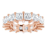 10K Gold Square Lab-Grown Diamond Shared-Prong Eternity Band – 3.75x3.75 mm Stones - Rose Gold - view 3