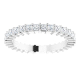 10K Gold Square Natural Diamond Shared-Prong Eternity Band – 1.75x1.75 mm Stones - White Gold - view 3