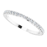 10K Gold Round Natural Diamond Shared-Prong Eternity Band – 1.3 mm Stones - White Gold - view 5
