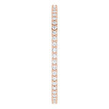 10K Gold Round Natural Diamond Shared-Prong Eternity Band – 1 mm Stones - Rose Gold - view 4