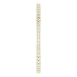 14K Gold Round Lab-Grown Diamond Shared-Prong Eternity Band – 1 mm Stones - Yellow Gold - view 4