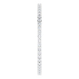 10K Gold Round Natural Diamond Shared-Prong Eternity Band – 1 mm Stones - White Gold - view 4