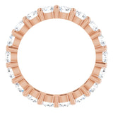 10K Gold Round Natural Diamond Shared-Prong Eternity Band – 3.2 mm Stones - Rose Gold - view 2