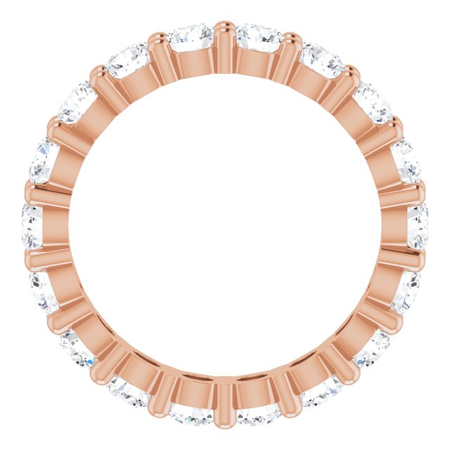 10K Gold Round Natural Diamond Shared-Prong Eternity Band – 3.2 mm Stones - Rose Gold - view 2