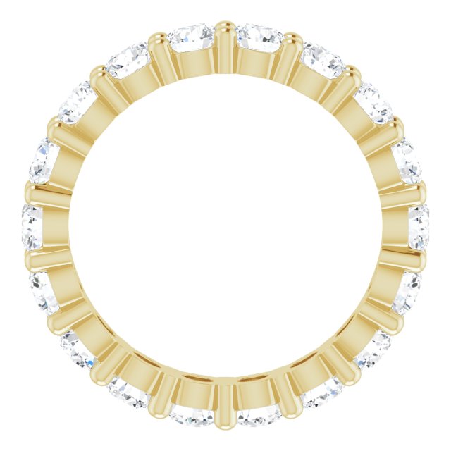 14K Gold Round Lab-Grown Diamond Shared-Prong Eternity Band – 3.2 mm Stones - Yellow Gold - view 2