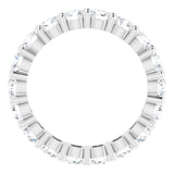 10K Gold Round Natural Diamond Shared-Prong Eternity Band – 3.2 mm Stones - White Gold - view 2