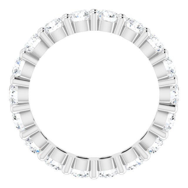 10K Gold Round Natural Diamond Shared-Prong Eternity Band – 3.2 mm Stones - White Gold - view 2