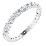 10K Gold Round Lab-Grown Diamond Shared-Prong Eternity Band – 1.75 mm Stones - White Gold