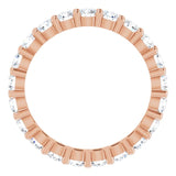 10K Gold Round Natural Diamond Shared-Prong Eternity Band – 2.75 mm Stones - Rose Gold - view 2