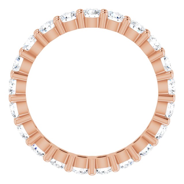 10K Gold Round Natural Diamond Shared-Prong Eternity Band – 2.75 mm Stones - Rose Gold - view 2