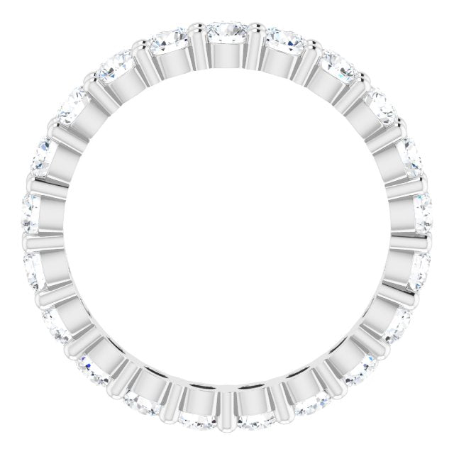 10K Gold Round Lab-Grown Diamond Shared-Prong Eternity Band – 2.75 mm Stones - White Gold - view 2