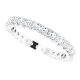 Platinum Asscher Lab-Grown Diamond Shared-Prong Eternity Band – 2x2 mm Stones - view 5