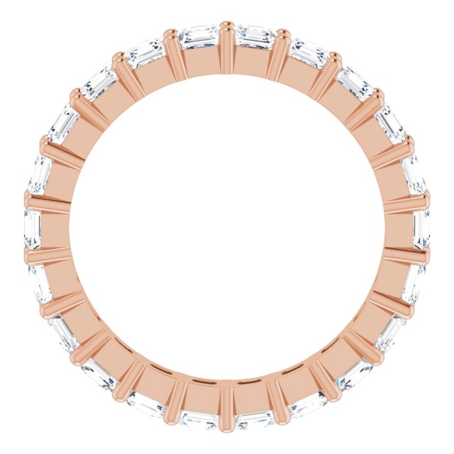 14K Gold Asscher Lab-Grown Diamond Shared-Prong Eternity Band – 2.6x2.6 mm Stones - Rose Gold - view 2