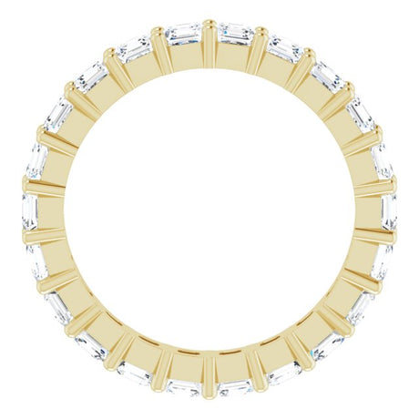 14K Gold Asscher Natural Diamond Shared-Prong Eternity Band – 2.6x2.6 mm Stones - view 2