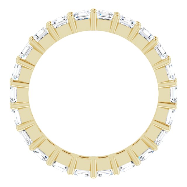14K Gold Asscher Natural Diamond Shared-Prong Eternity Band – 2.6x2.6 mm Stones - view 2