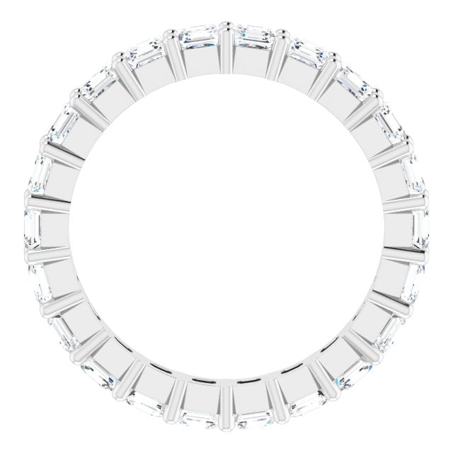 Platinum Asscher Lab-Grown Diamond Shared-Prong Eternity Band – 2.6x2.6 mm Stones - view 2