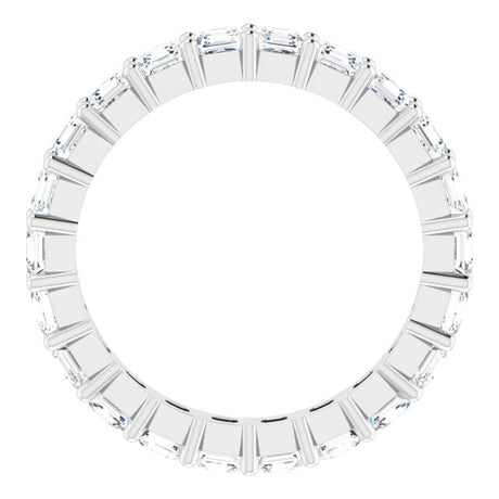 Platinum Asscher Natural Diamond Shared-Prong Eternity Band – 2.6x2.6 mm Stones - view 2