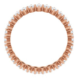 14K Gold Marquise Natural Diamond Shared-Prong Eternity Band – 4x2 mm Stones - Rose Gold - view 2
