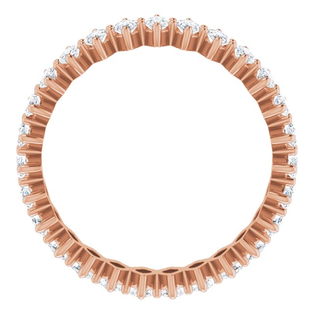 14K Gold Marquise Natural Diamond Shared-Prong Eternity Band – 4x2 mm Stones - Rose Gold - view 2