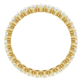 14K Gold Marquise Lab-Grown Diamond Shared-Prong Eternity Band – 4x2 mm Stones - Yellow Gold - view 2