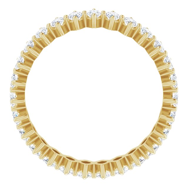 14K Gold Marquise Lab-Grown Diamond Shared-Prong Eternity Band – 4x2 mm Stones - Yellow Gold - view 2