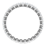 14K Gold Marquise Natural Diamond Shared-Prong Eternity Band – 4x2 mm Stones - White Gold - view 2