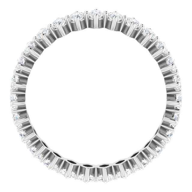 14K Gold Marquise Natural Diamond Shared-Prong Eternity Band – 4x2 mm Stones - White Gold - view 2
