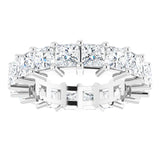 10K Gold Square Lab-Grown Diamond Shared-Prong Eternity Band – 3.5x3.5 mm Stones - White Gold - view 3