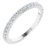 10K Gold Round Lab-Grown Diamond Shared-Prong Eternity Band – 1.5 mm Stones - White Gold