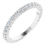 10K Gold Round Lab-Grown Diamond Shared-Prong Eternity Band – 1.5 mm Stones - White Gold