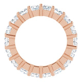 10K Gold Square Natural Diamond Shared-Prong Eternity Band – 3.25x3.25 mm Stones - Rose Gold - view 2