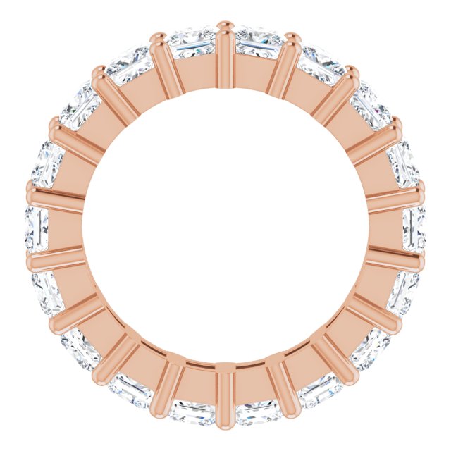 10K Gold Square Natural Diamond Shared-Prong Eternity Band – 3.25x3.25 mm Stones - Rose Gold - view 2