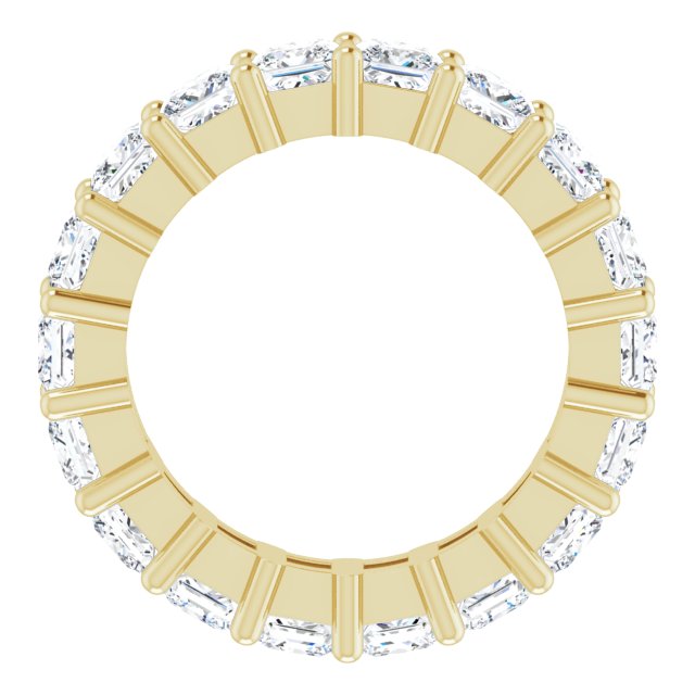 10K Gold Square Natural Diamond Shared-Prong Eternity Band – 3.25x3.25 mm Stones - Yellow Gold - view 2