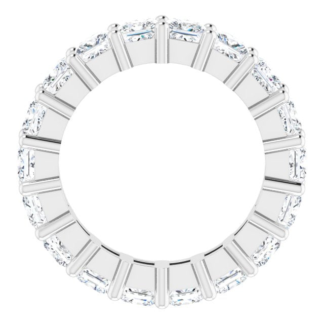 10K Gold Square Lab-Grown Diamond Shared-Prong Eternity Band – 3.25x3.25 mm Stones - White Gold - view 2