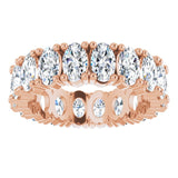 10K Gold Oval Lab-Grown Diamond Shared-Prong Eternity Band – 5x3 mm Stones - Rose Gold - view 3