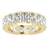 10K Gold Oval Lab-Grown Diamond Shared-Prong Eternity Band – 5x3 mm Stones - Yellow Gold - view 3