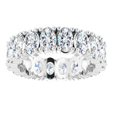10K Gold Oval Lab-Grown Diamond Shared-Prong Eternity Band – 5x3 mm Stones - White Gold - view 3