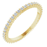 10K Gold Round Natural Diamond Shared-Prong Eternity Band – 1.3 mm Stones - Yellow Gold
