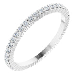 10K Gold Round Lab-Grown Diamond Shared-Prong Eternity Band – 1.3 mm Stones - White Gold