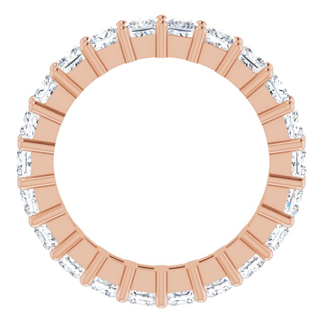 10K Gold Square Lab-Grown Diamond Shared-Prong Eternity Band – 2.75x2.75 mm Stones - Rose Gold - view 2