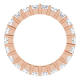 10K Gold Square Natural Diamond Shared-Prong Eternity Band – 2.75x2.75 mm Stones - Rose Gold - view 2