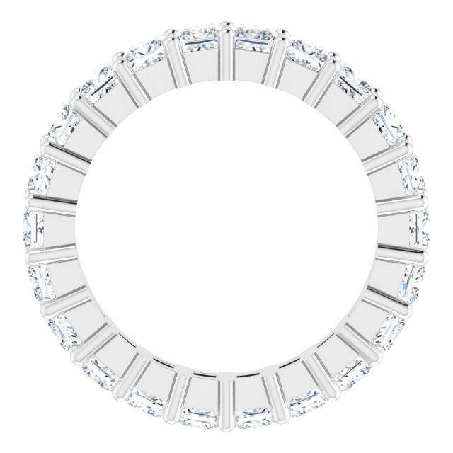 10K Gold Square Lab-Grown Diamond Shared-Prong Eternity Band – 2.75x2.75 mm Stones - White Gold - view 2