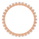 10K Gold Round Natural Diamond Shared-Prong Eternity Band – 1.7 mm Stones - Rose Gold - view 2