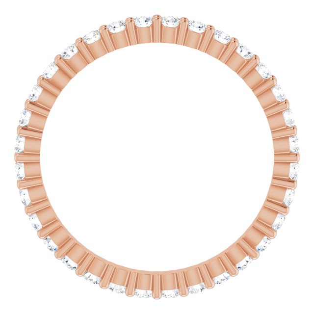 10K Gold Round Lab-Grown Diamond Shared-Prong Eternity Band – 1.7 mm Stones - Rose Gold - view 2