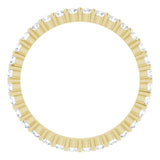 14K Gold Round Natural Diamond Shared-Prong Eternity Band – 1.7 mm Stones - Yellow Gold - view 2