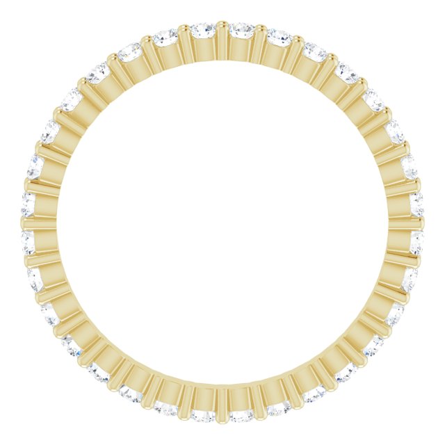 14K Gold Round Lab-Grown Diamond Shared-Prong Eternity Band – 1.7 mm Stones - Yellow Gold - view 2